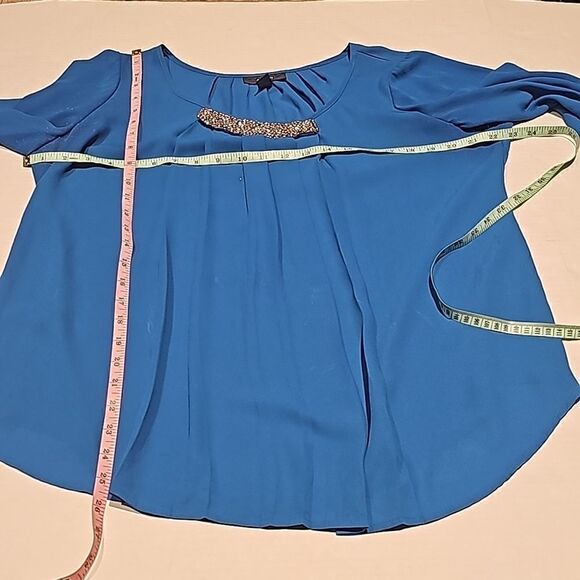 Alfani blue pullover top with embellishment size 12 - Picture 7 of 8